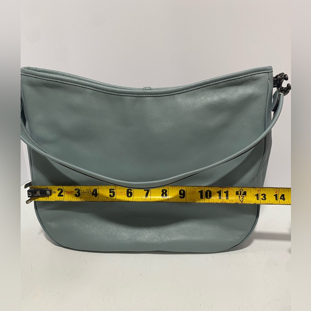 2 Way COACH - SOFT TABBY HOBO Light Blue Sage Pewter Leather Crossbody Bag C6340 - Picture 12 of 16